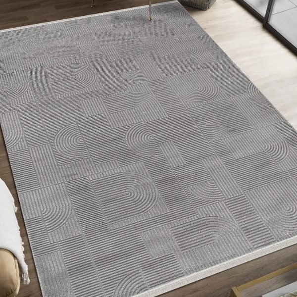 Akasya AK005 Gray Long-Lasting Soft Textured Carpet