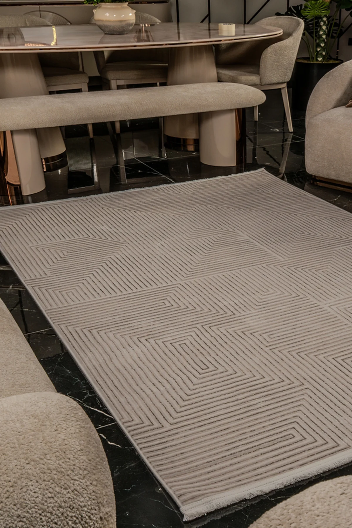 alin-al005-krem-uzun-omurlu-yumusak-dokulu-salon-mutfak-koridor-oturma-odasi-yolluk-hali-2690 Kreasyon Alin AL005 – Cream Modern Rug - Image 1