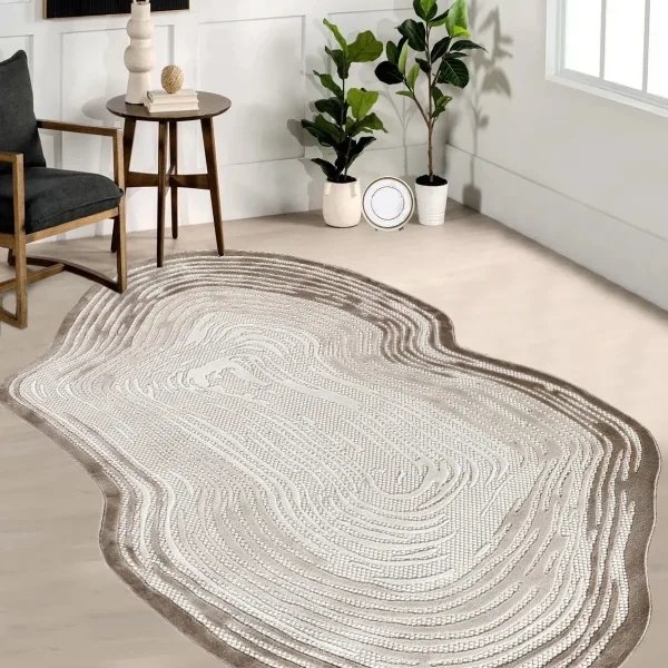 Kreasyon Amorf AR001 – Cream Modern Rug