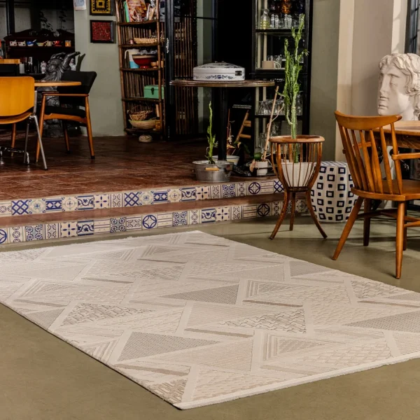 Kreasyon Boyut BY008 – Cream Modern Rug