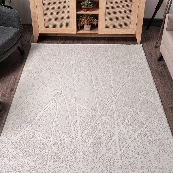 Kreasyon Elkenz EK011– White Modern Rug