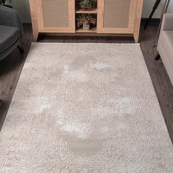 Kreasyon Elkenz EK008 – White Modern Rug