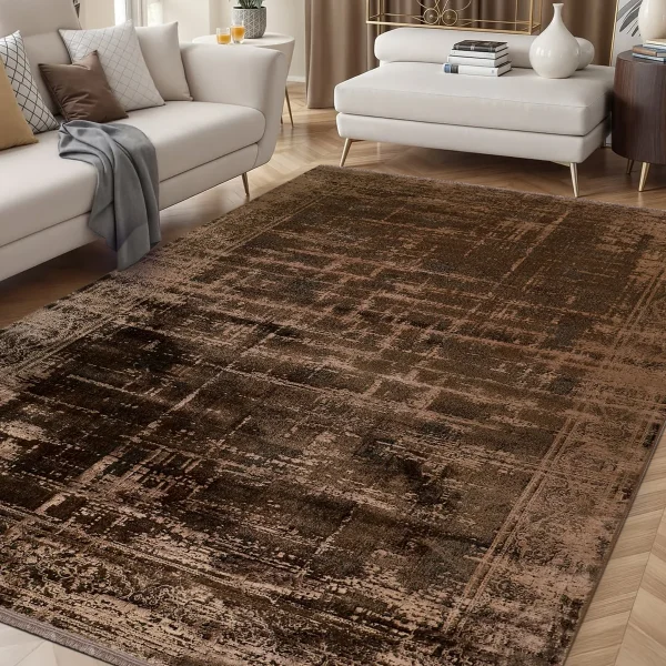 Kreasyon Poema PO003 – Brown Modern Rug