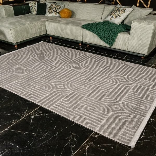 Kreasyon Trendo TR001 – Anthracite Modern Rug