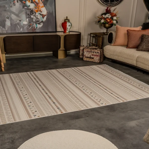 Kreasyon Zenta ZN003 – Beige Modern Rug