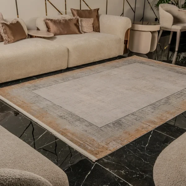 Kreasyon Zett ZE004 – Beige Modern Rug