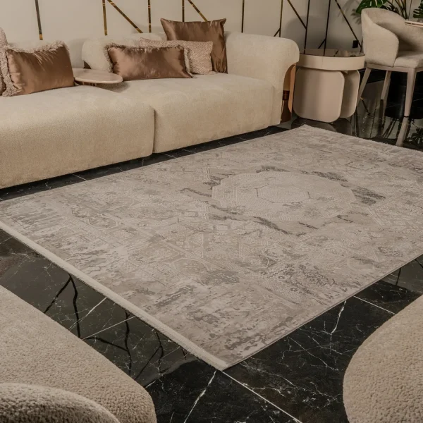 Kreasyon Zett ZE005 – Beige Modern Rug